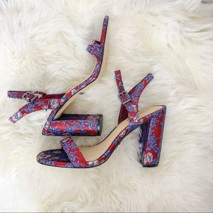 NWT Gianni Bini Floral Red Combo Heels